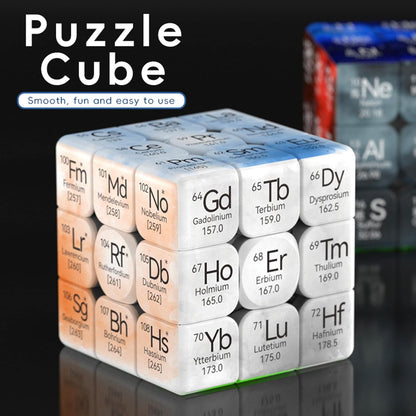 Periodic Table 3x3 Speed Cube, UV Printing Element Cube Magic Cube Educational Puzzles Toys for Kids,Beginners and Adults (Stickerless) Black