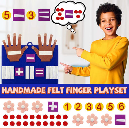 Deekin 2 Sets Handmade Felt Finger Math Toy Set Felt Math Toys Number Learning Counting Finger Boards Kindergarten Early Learning Toys Games Addition Subtraction (Skin Color)