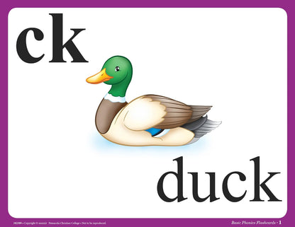 Basic Phonics Flashcards - Abeka Kindergarten 1st and 2nd Grade 1, 2 Phonics Reading Program Teaching Aid Flash Cards