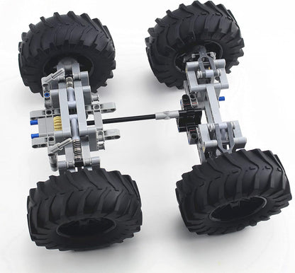 Technics Parts Vehicles Suspension System with Tire 107x44 Technical Parts Set Compatible with All Major Brands, MOC Parts Building Toy DIY Accessories (200pcs)
