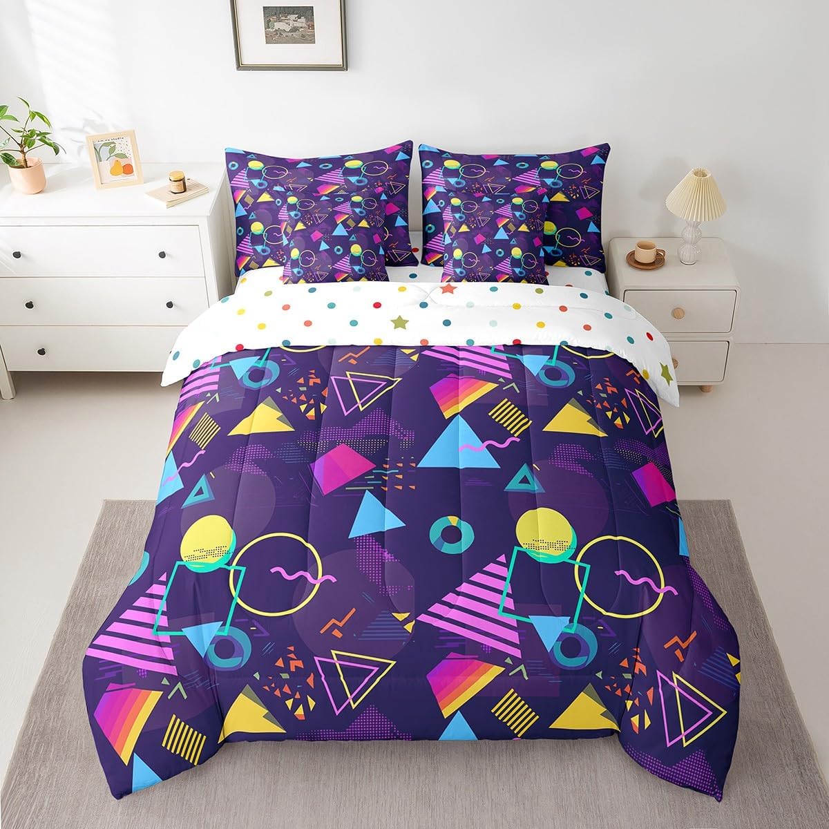 Erosebridal Chemical Equation Bed in a Bag Queen Comforter Set 7 Piece,Chemistry Bedding Sets Science Students Learning Gift Sheet Set with Comforter,Molecular Formula Education Bed Set - Colors B