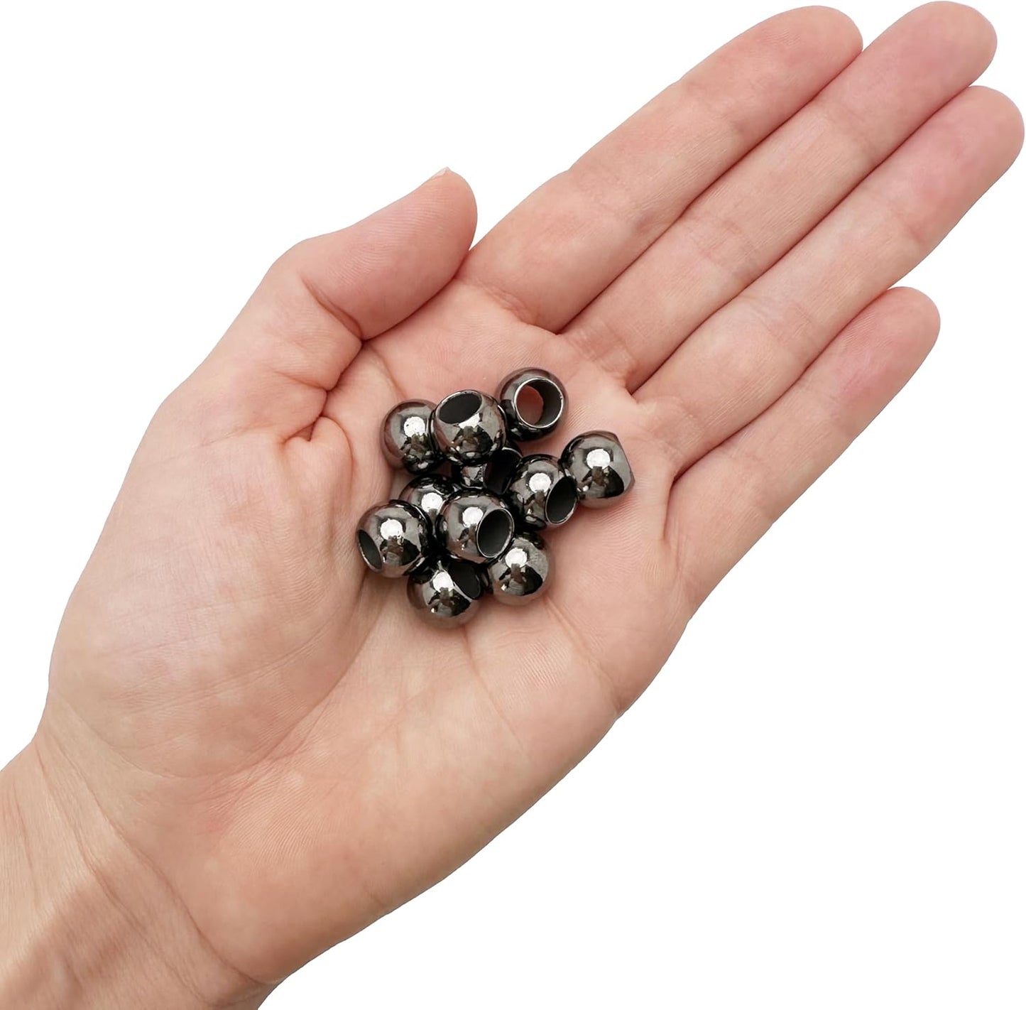 300 Acrylic Large Hole Beads for Crafts and for Hair 10mm x 12mm Acrylic Barrel Beads with 5.7mm Large Hole, Glossy Primary Assortment