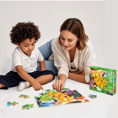 Puzzles for Kids Ages 3-8 Year Old,35pcs Jigsaw Puzzles for Toddlers & Children Ages 4-6，Educational Floor Puzzles with Storage Box for Gifts（Fire Engine）