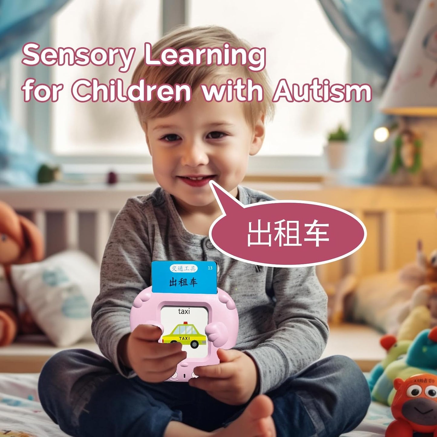 English Flash Cards Bilingual - Japanese Talking Flash Cards for Kids, Pocket Speech for Toddlers 3-12, 510 Sight Words of 31 Varieties, Sensory Toys Children with Autism (Japanese, Blue)