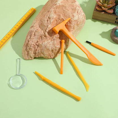 3sets Plastic Dig Tool Set: Archaeological Excavation Tool Kit Dino Dig Kit with Mini Hammer Chisel Brush Scraper for Gems