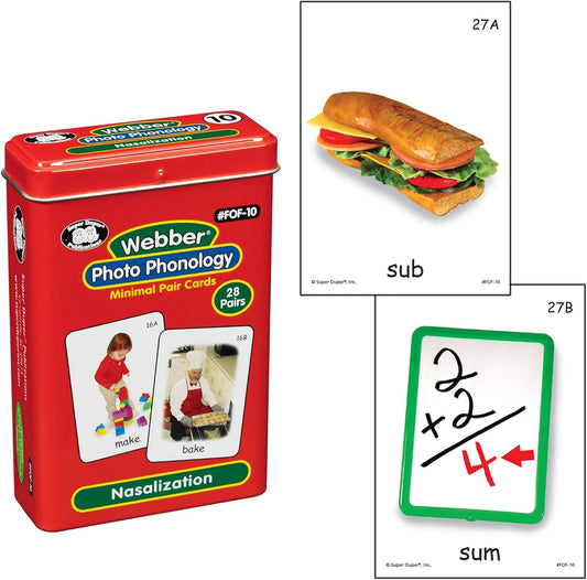 Super Duper Publications | Webber® Photo Phonology Nasalization Minimal Pair Card Deck | Educational Learning Resource for Children