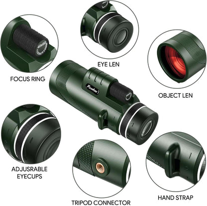 16X52 Monocular, Birthday Gifts for Men Dad Husband Him, Telescope High Powered for Adults, 2023 Power Prism Compact Monoculars for Adults Kids, Gadgets for Men, Valentines Gifts Ideas