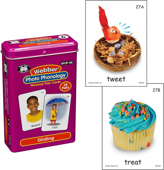 Super Duper Publications | Webber® Photo Phonology Gliding Minimal Pair Card Deck | Educational Learning Resource for Children