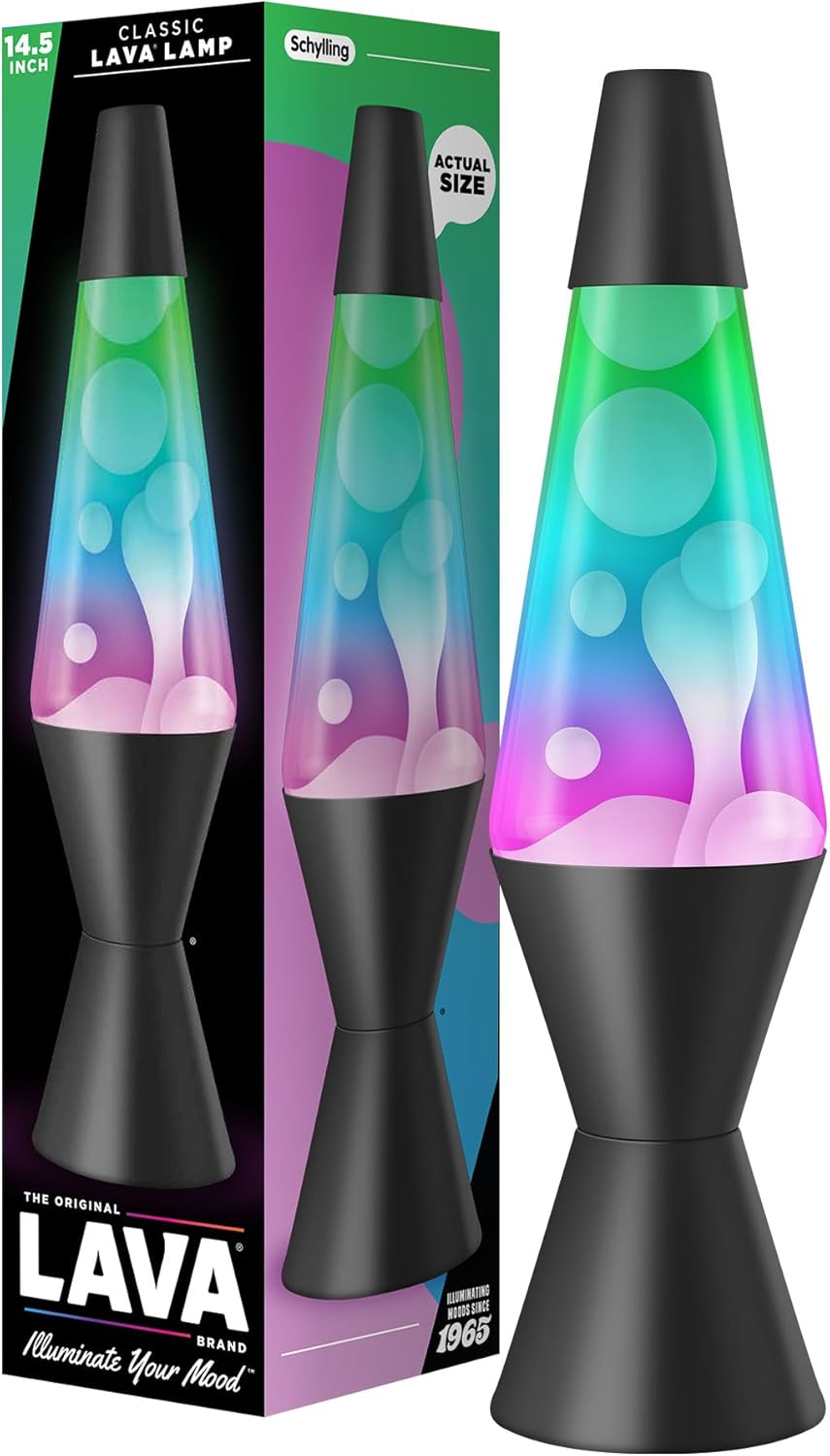 The Original Lava® Lamp - 14.5" Techno Chrome - Classic Liquid Motion Lamp - Pink Lava and Blue Liquid - Item #2097 (Amazon Exclusive)