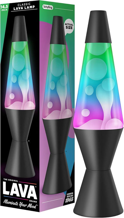 The Original Lava® Lamp - 14.5" Techno Chrome - Classic Liquid Motion Lamp - Pink Lava and Blue Liquid - Item #2097 (Amazon Exclusive)
