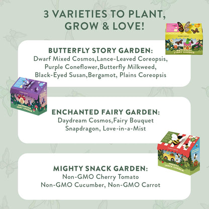Modern Sprout Magical Minds Garden Kit - Seed Starter Kit for Kids w/Wooden Figurines, Wildflowers, Edible Plant Seeds & Crafting Fun - Kids Gardening Set for Learning & Play, Perfect Gardening Gift