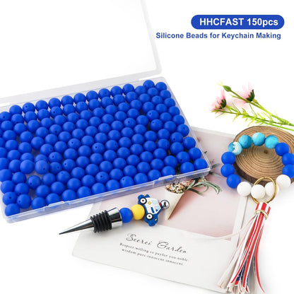 65Pcs 19mm Silicone Beads for Keychain Making Bracelet Necklace, Bulk Round Silicone Beads for Pens（Christmas Green） - Colors A