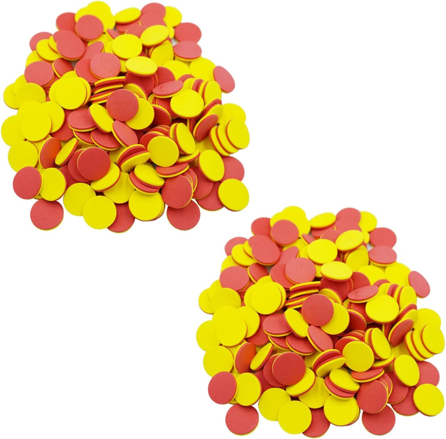 DNB 2-Color Foam Counters - 1 Inch Red-Yellow Double-Sided Math Counters, Early Learning Counting Chips, 600 Pieces