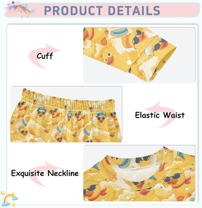 ALAZA Shark Starfish Palm Tree 2 Piece Pajama Set Long Sleeve Top and Pants Sleepwear Unisex - Colors B