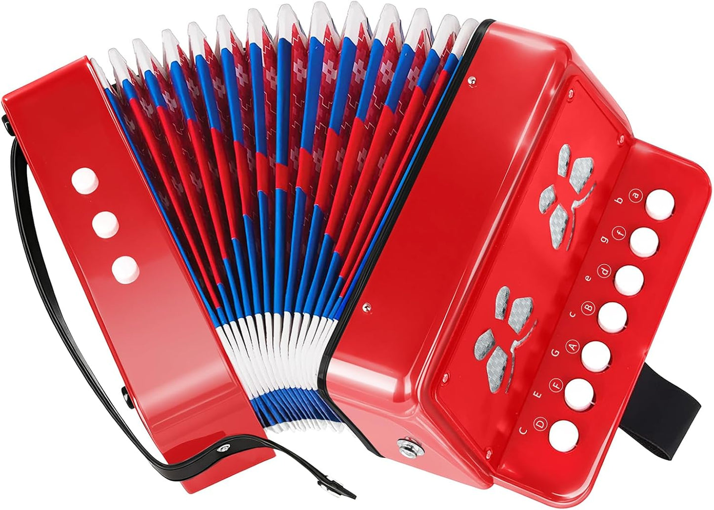 AZEAM Kids Accordion, Toy Accordion for Ages 3 5 9 7 10 12 Child Children Toddlers Beginners Kids Musical Instruments 10 Keys Button Small Lightweight for Boy Girls Christmas（Black）
