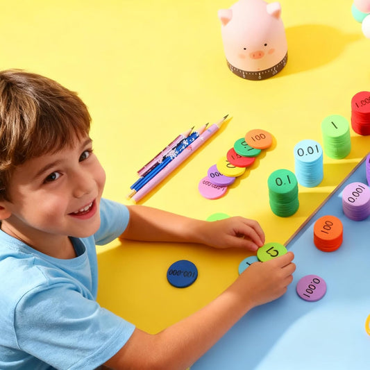 Generic Homeschool Math Place Value Discs, 900 Pcs Eva Foam Decimal Discs & Counters, Round Manipulatives for Early Math, Elementary Supply 11.8 X 5.9 X 2.4 in