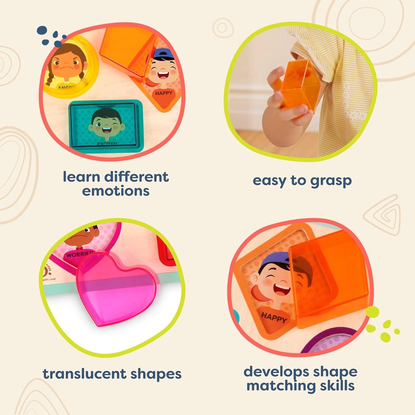 B. toys – Peek & Explore – School BusChunky Puzzle for Toddlers,Educational & Developmental Toys for Kids – 2+ Years