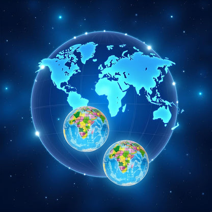 2Pcs Blue Squishy Squeeze ,World Map Globe Palm Ball Slow Rising Stress Relief Birthday Xmas Gifts Xmas Stocking Fillers Party Bag Gifts (7.6CM),Novelty and Gag