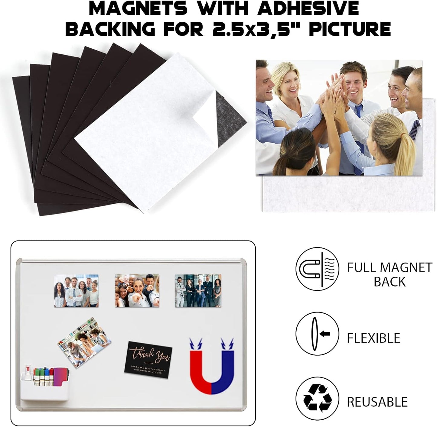 Adhesive Magnetic Sheets for Letter Size 8.5x11 (Pack of 8),Magnet Sheets with Self-Stick Adhesive for Home/Classroom/Office,Easy Cut DIY Paper Craft Magnet
