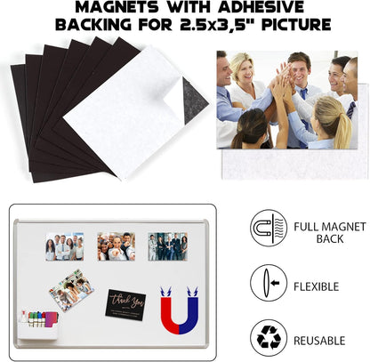 Adhesive Magnetic Sheets for Letter Size 8.5x11 (Pack of 8),Magnet Sheets with Self-Stick Adhesive for Home/Classroom/Office,Easy Cut DIY Paper Craft Magnet