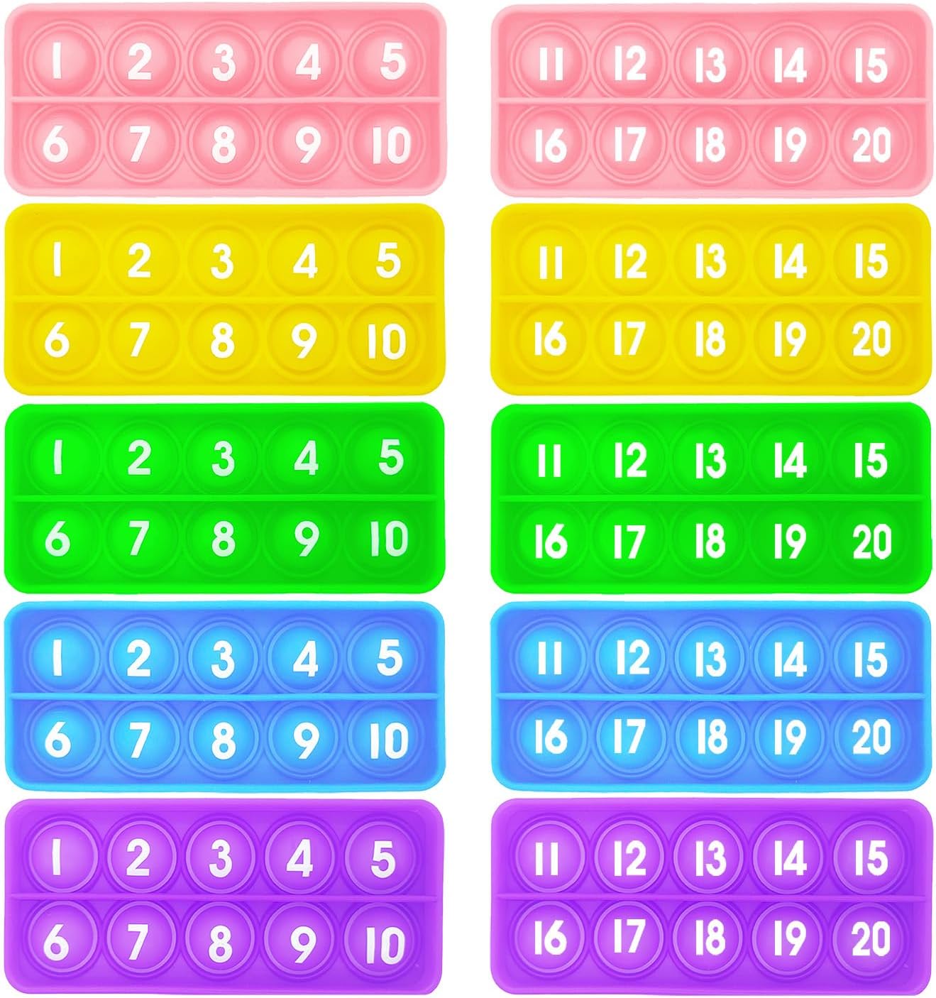 Ten Frame Popper, Math Fidget Sensory Toys, Ten-Frame Counting Toy, Educational Toy for Kids, Classroom Group Learning Activities for Toddler(Pack of 10)