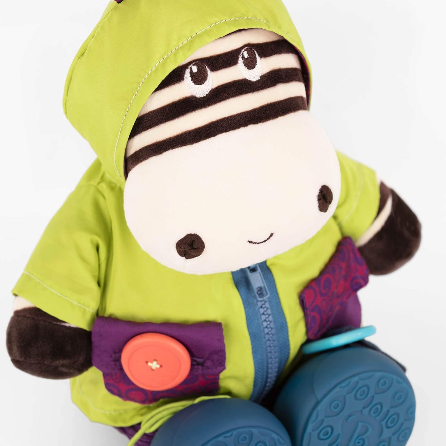 B. toys – Plush Zebra – Sensory Stuffed Animal – Interactive Plush Toy – Plush Toys for Toddlers, Kids – 2+ Years – Giggly Zippies – Zebb