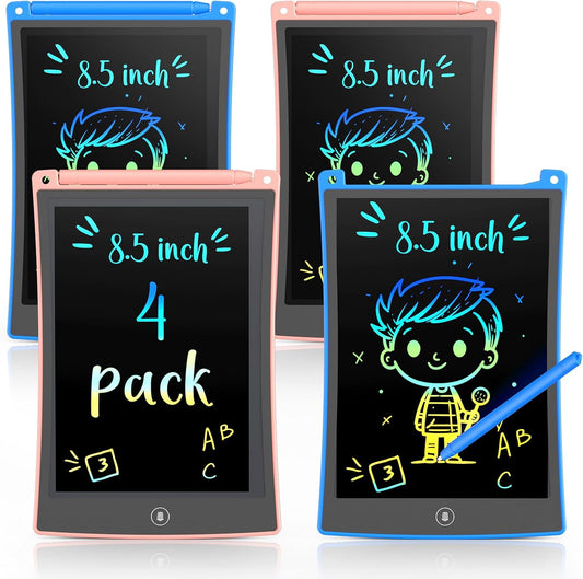 TEKFUN Kids Toys, 2Pcs LCD Writing Tablet with 4 Stylus, 8.5in Erasable Doodle Board Mess Free Drawing Pad for Kids, Car Trip Educational Toys Birthday for 3 4 5 6 7 Girls Boys