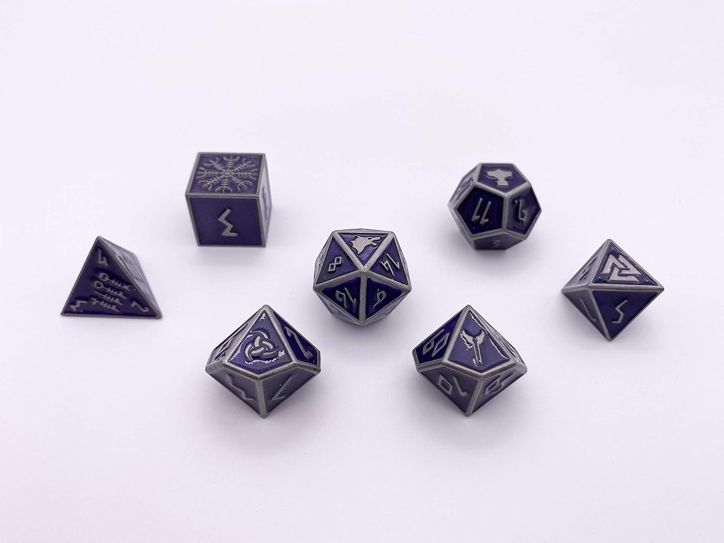 Norse Foundry Set of 7 Banshee Wail Norse Series Full Metal Polyhedral Dice RPG Math Games DND Pathfinder