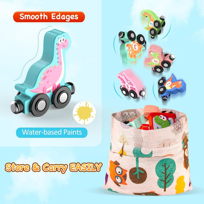 Zeoddler Toys for Toddlers, 11 Magnetic Wooden Animals Train Set, Montessori Toys for Toddlers, Preschool Learning Activities for Kids, Birthday Gifts for Boys, Girls