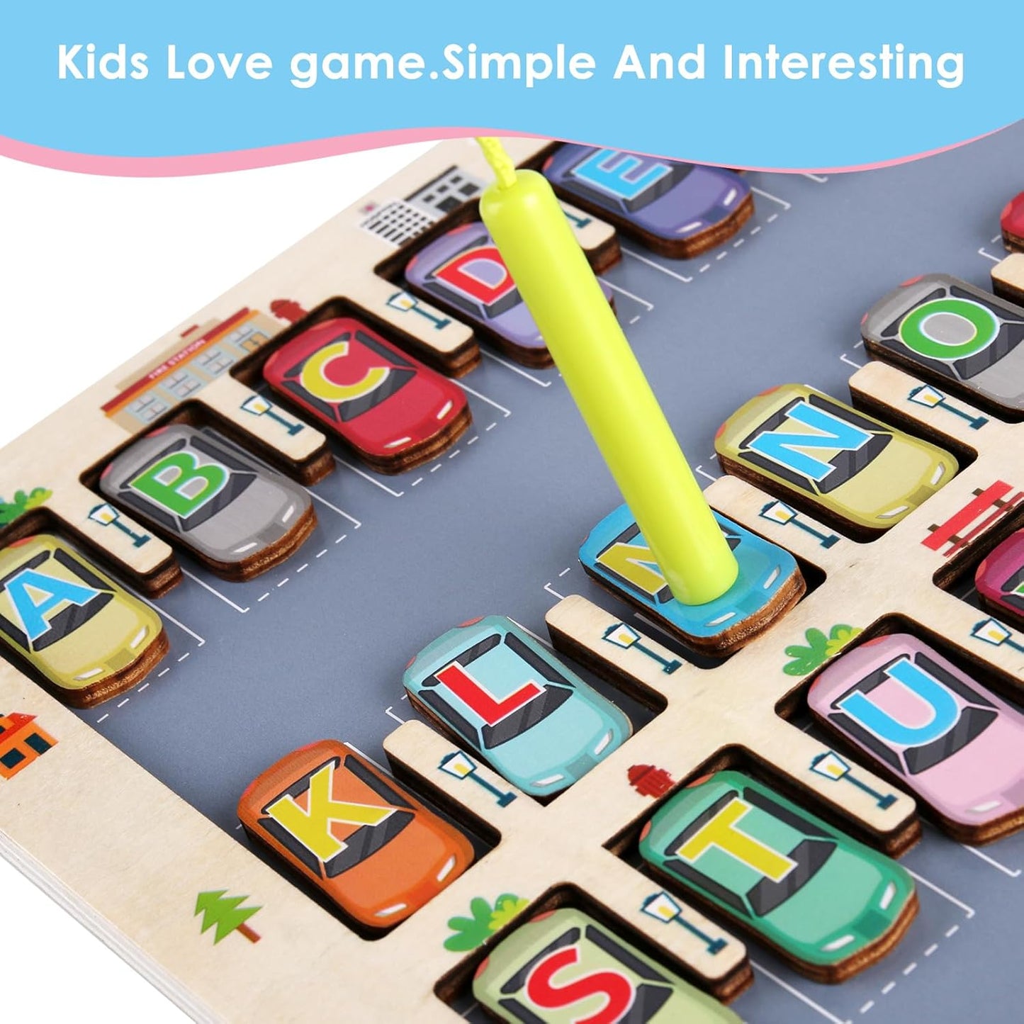 Magnetic Wooden Fishing Game Toy for Toddlers, Alphabet Fish Catching Counting Games Puzzle with Numbers and Letters, Preschool Learning ABC Math Educational Toys 3 4 5 Years Old Girl Boy Kids