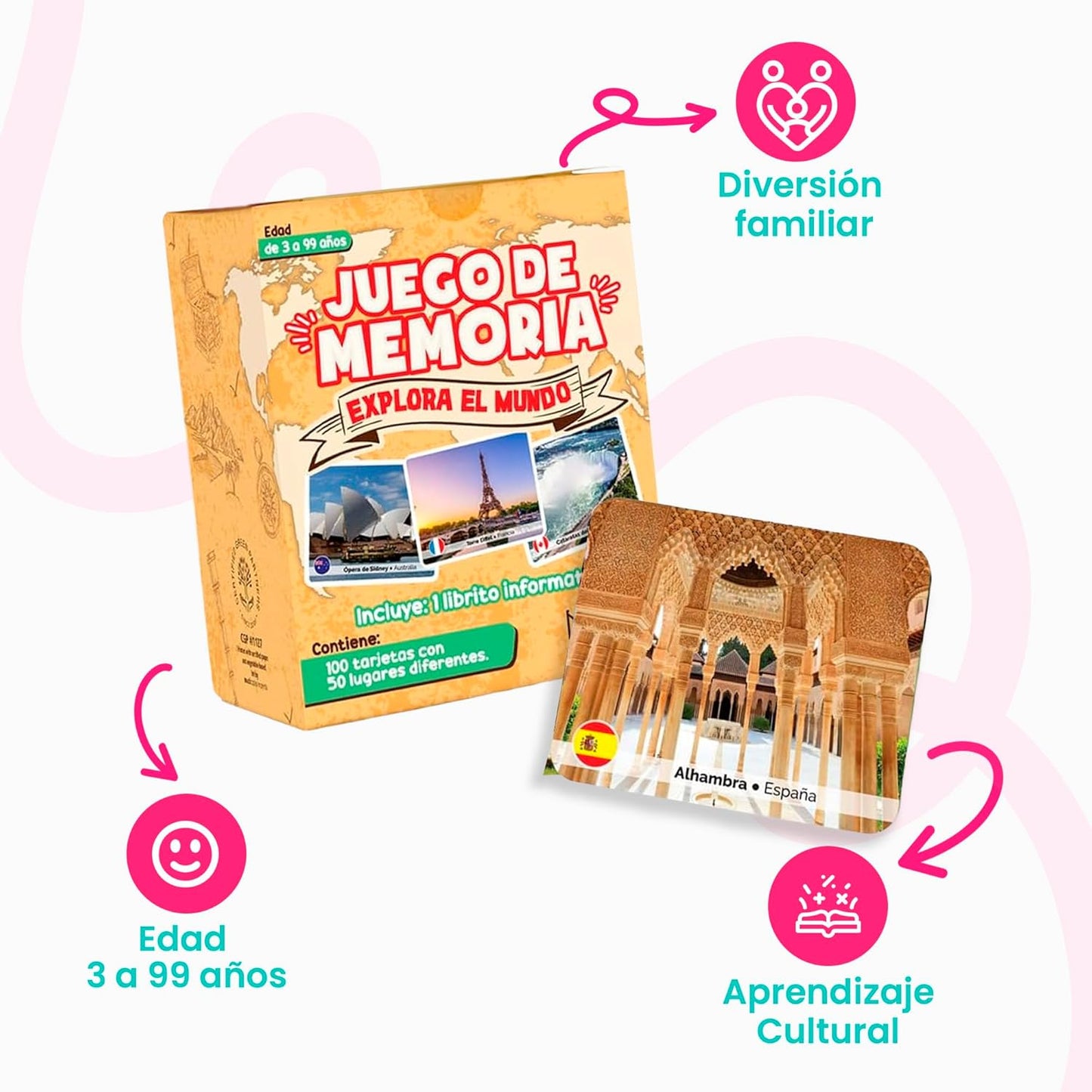 Menique Wild Animals Memory Matching Game – 80 Cards (40 Pairs) with Real Photos – Includes Educational Booklet with Animal Facts – Fun & Cognitive Game for Kids and Adults