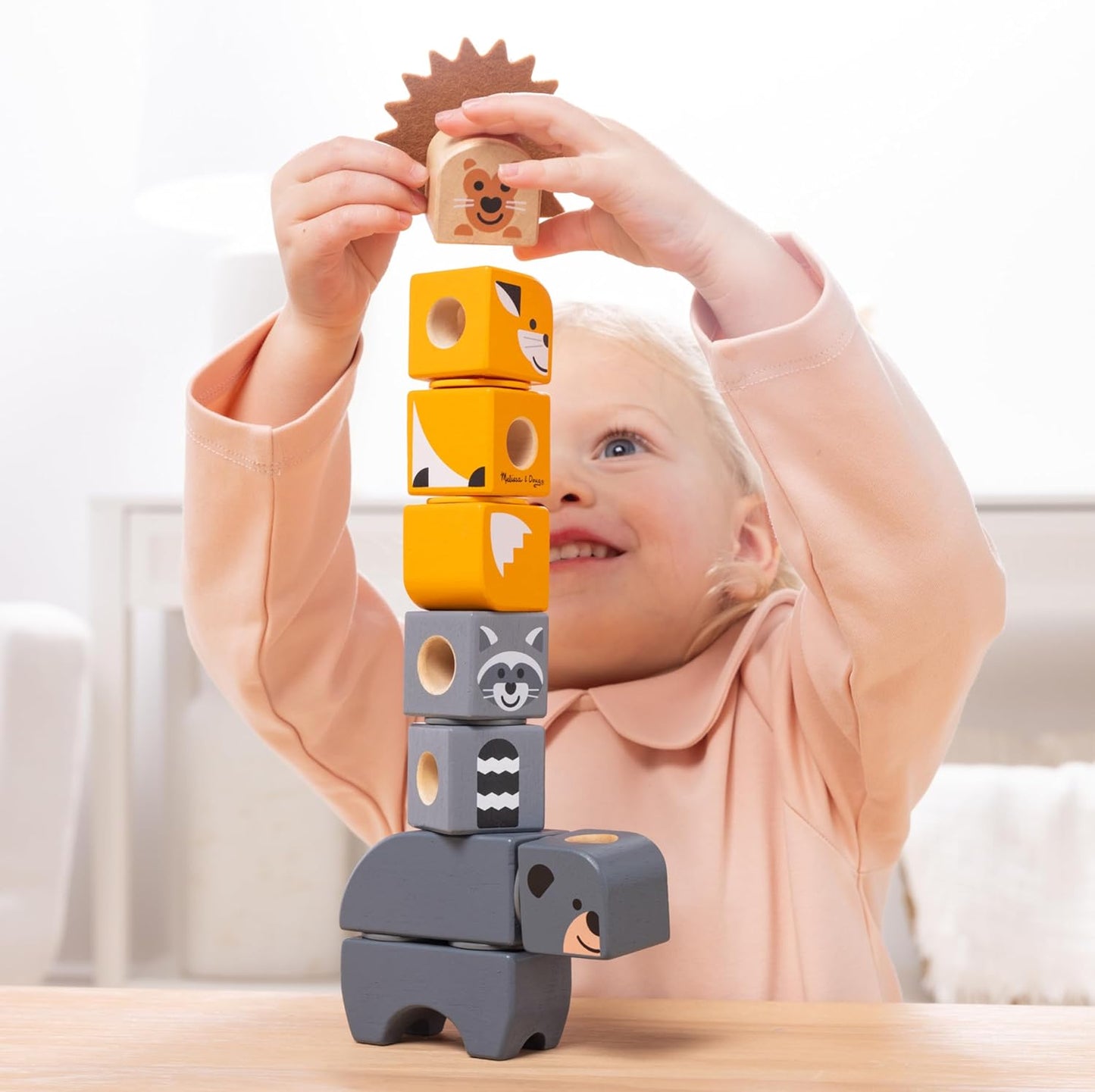 Melissa & Doug Blockables™ Farm and Woodland 2-Pack Bundle Connectable Wooden Building Blocks Preschool Play Set Toy