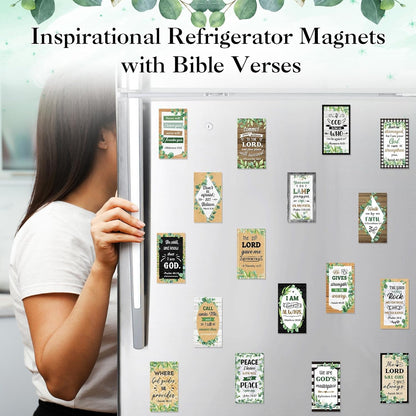 Blosssound 60 Pcs Inspirational Christian Magnets with Bible Verses Religious Refrigerator Magnet Motivational Quotes Fridge Scripture Positive Gifts for Home Office School Locker Decor(Scenery)