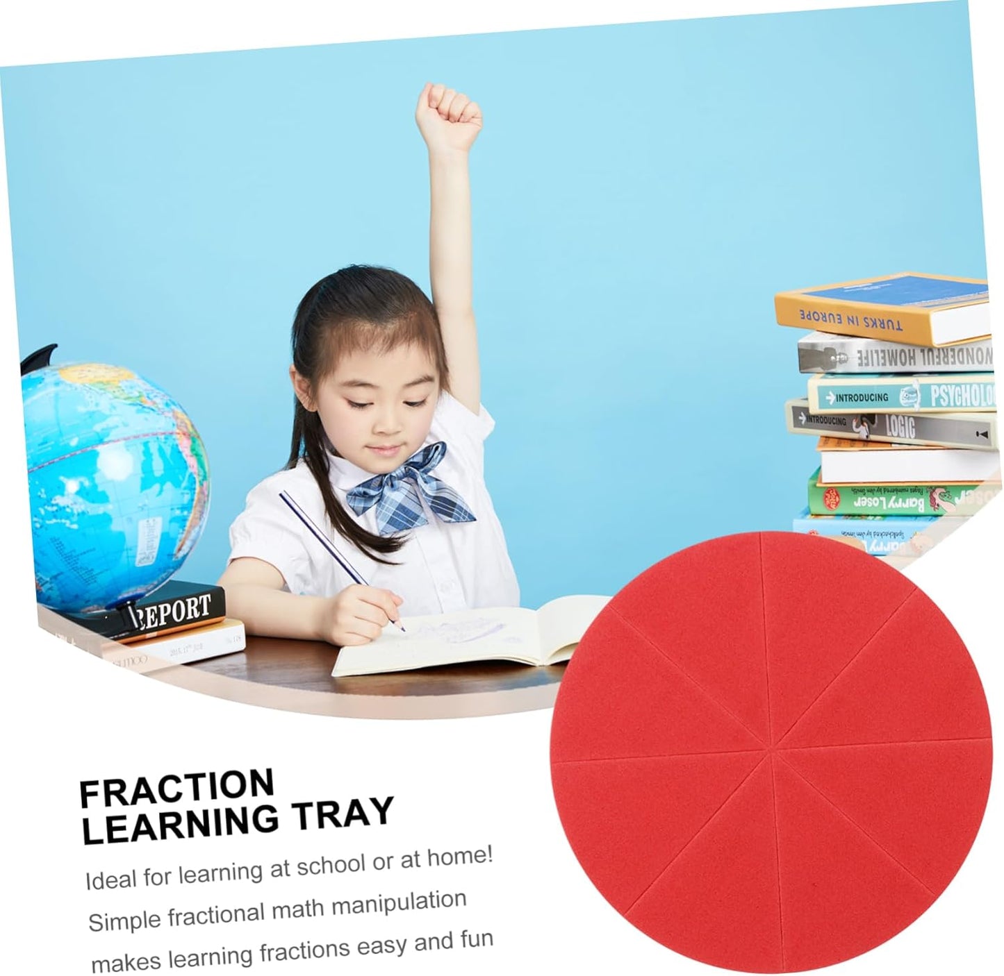 NUOBESTY 3 Sets Eva Fraction Circles Educational Cognition for Early Learning Manipulative Math Trays for Teaching Fractions Engaging Activity for Classroom Home Use