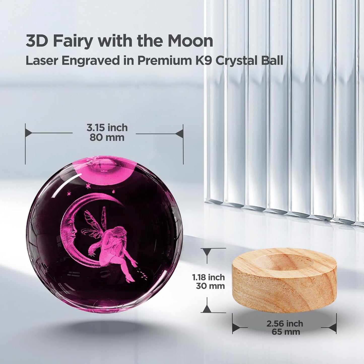 3D Solar System Crystal Ball Night Light with 16 Color Wooden LED Base Upgraded 3.15 In Galaxy Planets Ball Lamp with Remote for Birthday Christmas, Astronomy Space Gifts for Boys Girls Kids