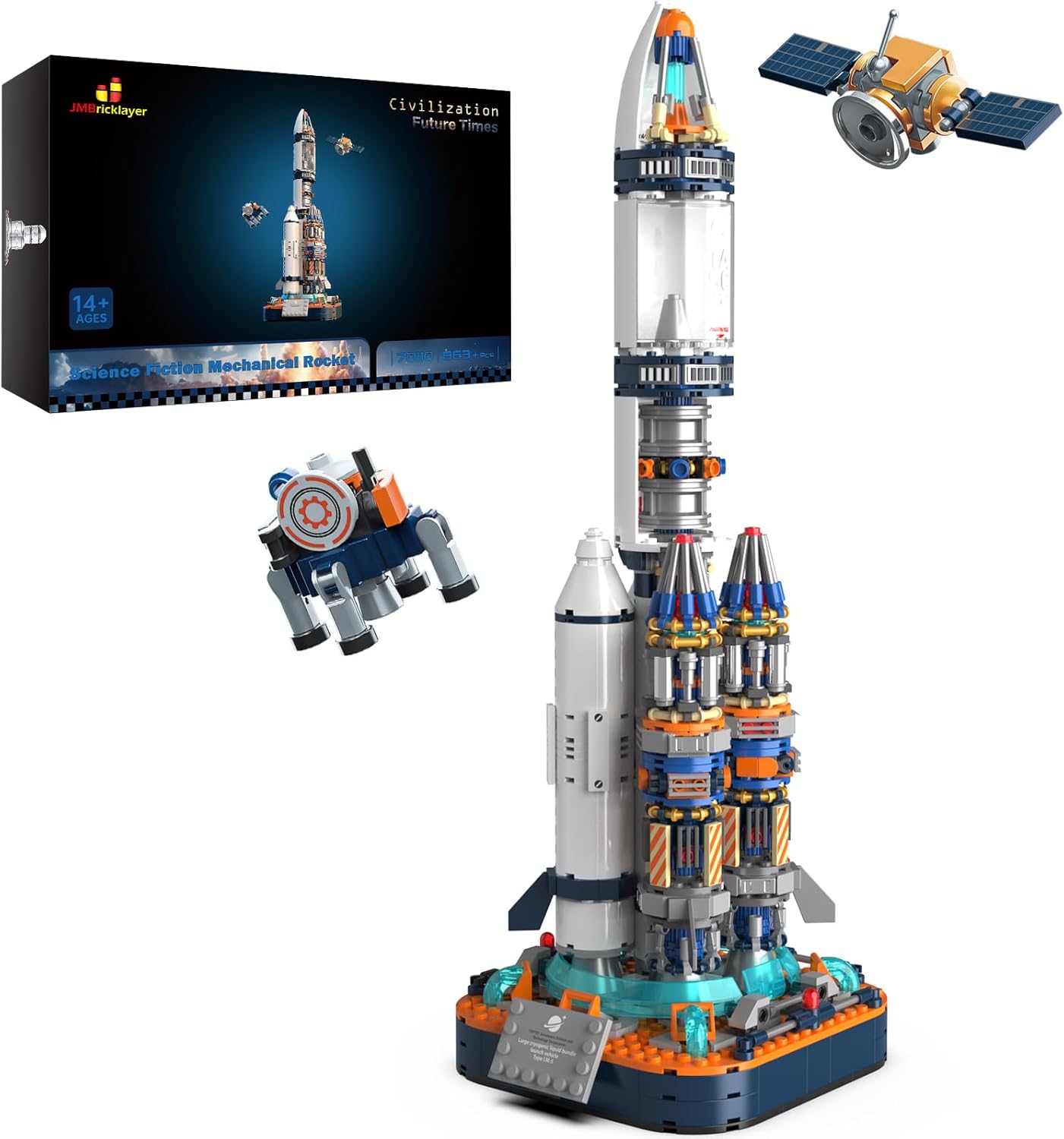 JMBricklayer Space Telescope Building Sets for Adults, Cool Space Planet Building Toys with Lights 70009, Space Exploration Telescope Model Kits for Adult, Ideal Gift for Space Lovers, Kid 14+(995PCS)