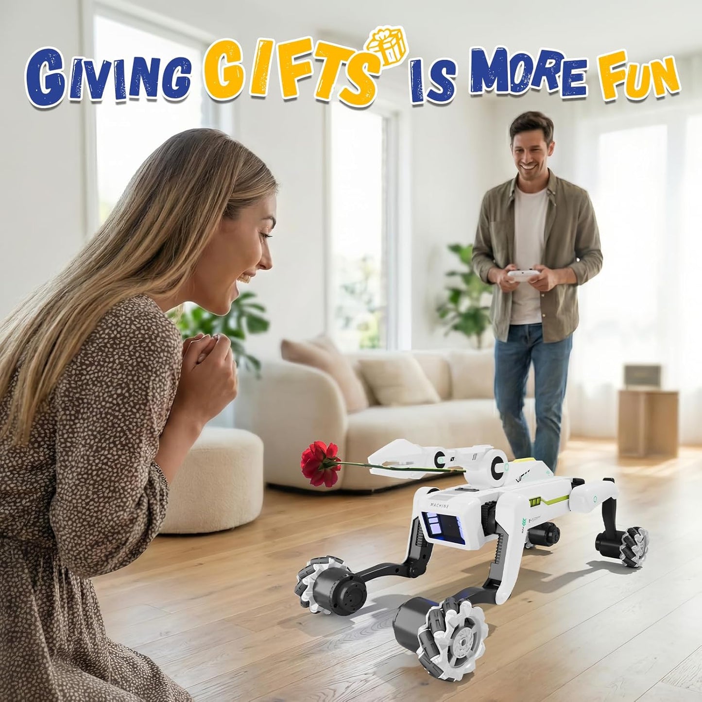 Stunt Robot Dog RC Toys with Wheels for Ages 8-13, Interactive Programmable Voice & Remote Control Pet Robot Toy for 6+ Year Old Kids Boys Girls Birthday Gift