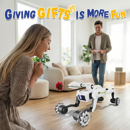Stunt Robot Dog RC Toys with Wheels for Ages 8-13, Interactive Programmable Voice & Remote Control Pet Robot Toy for 6+ Year Old Kids Boys Girls Birthday Gift