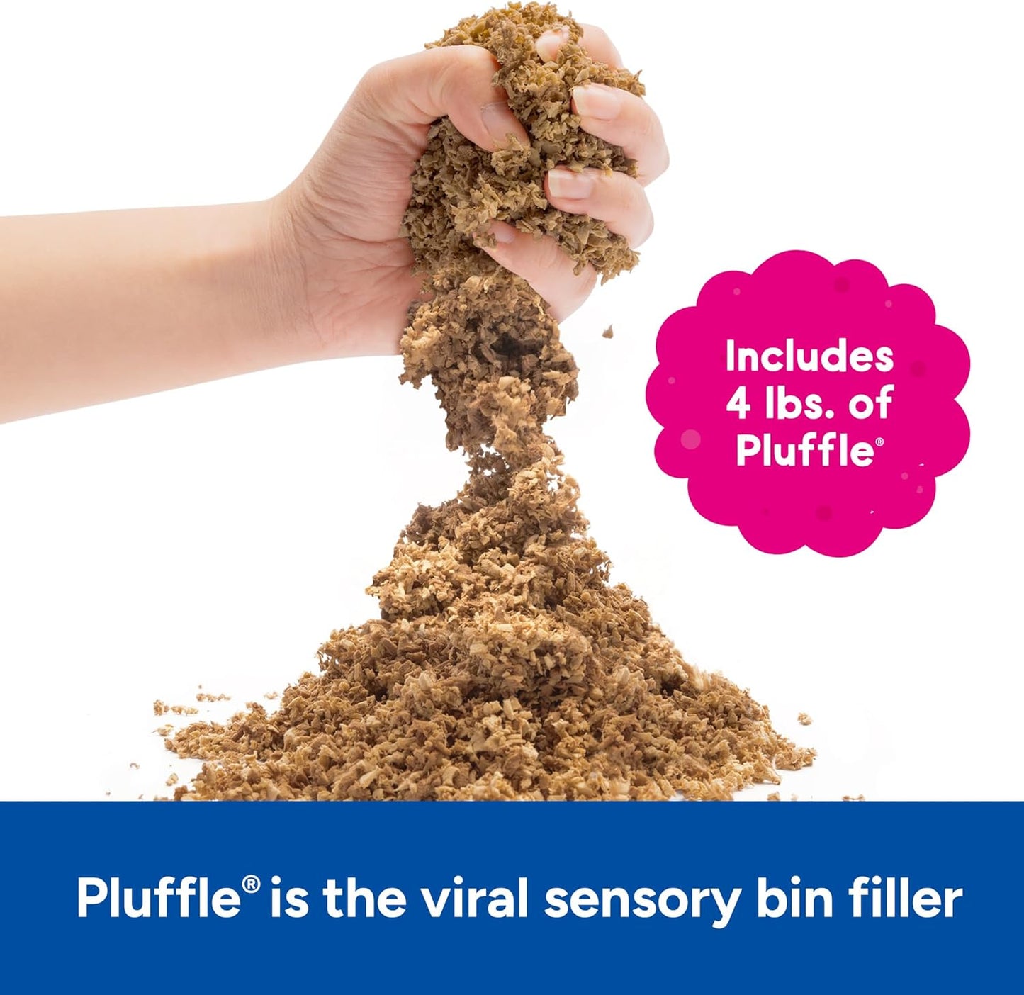 Educational Insights Pluffle(R) Sand 2-Pack - Sensory Bin Foam Set, No Mess Alternative to Sand Toys & Slime for Toddlers at Home or in the Classroom, Fun Sensory Table Filler, Gift for Kids Ages 3+