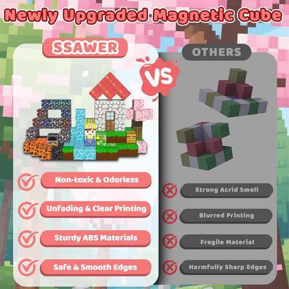 Magnetic Blocks Toys for Kids, 100 PCS Building Blocks Cubes, Stacking Magnetic Tiles Toys for Kids Toddlers Boys Girls Ages 3 4 5 6 7 8-12 Birthday Gifts Party Supplies (Underworld)