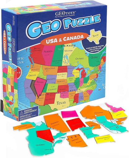 GeoToys GeoPuzzle, World Jigsaw Puzzles, 68 Pc Geography Game & Map Puzzle, Educational Games & Kids Learning Activities, Puzzle Gifts for Children Ages 6-9, Fun Learning Toys for Kids