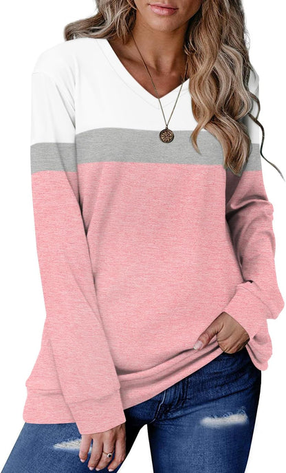 CRAZY GRID Womens Trendy Long Sleeve Shirts Casual Loose Soft Sweatshirt Fall Tops