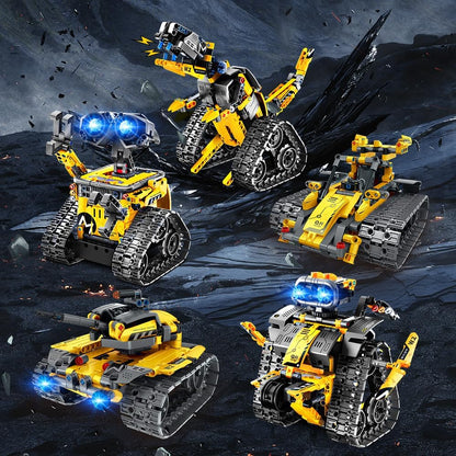 INSOON Robot Toys for Kids Building Set, 520 PCS App & Remote Control Robotics Kit, 5-in-1 RC Wall Robot Engineer Dinosaur Building Block Toy Gift for Kids 6 7 8 9 10 11 12+ Years Old Boys Girls