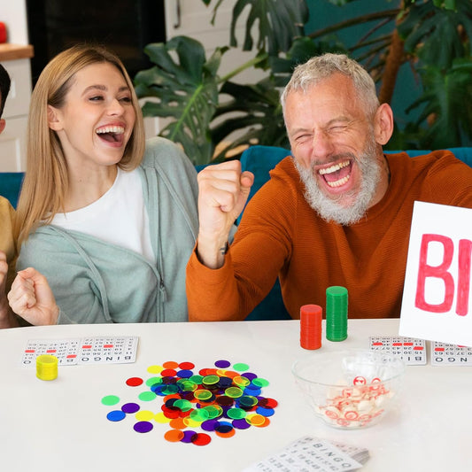 Bingo Chips, 6 Colors 300 Pcs Small Plastic Learning Counters Disks Bingo Chip Counting Discs Markers for Math Practice and Poker Chips Game Tokens