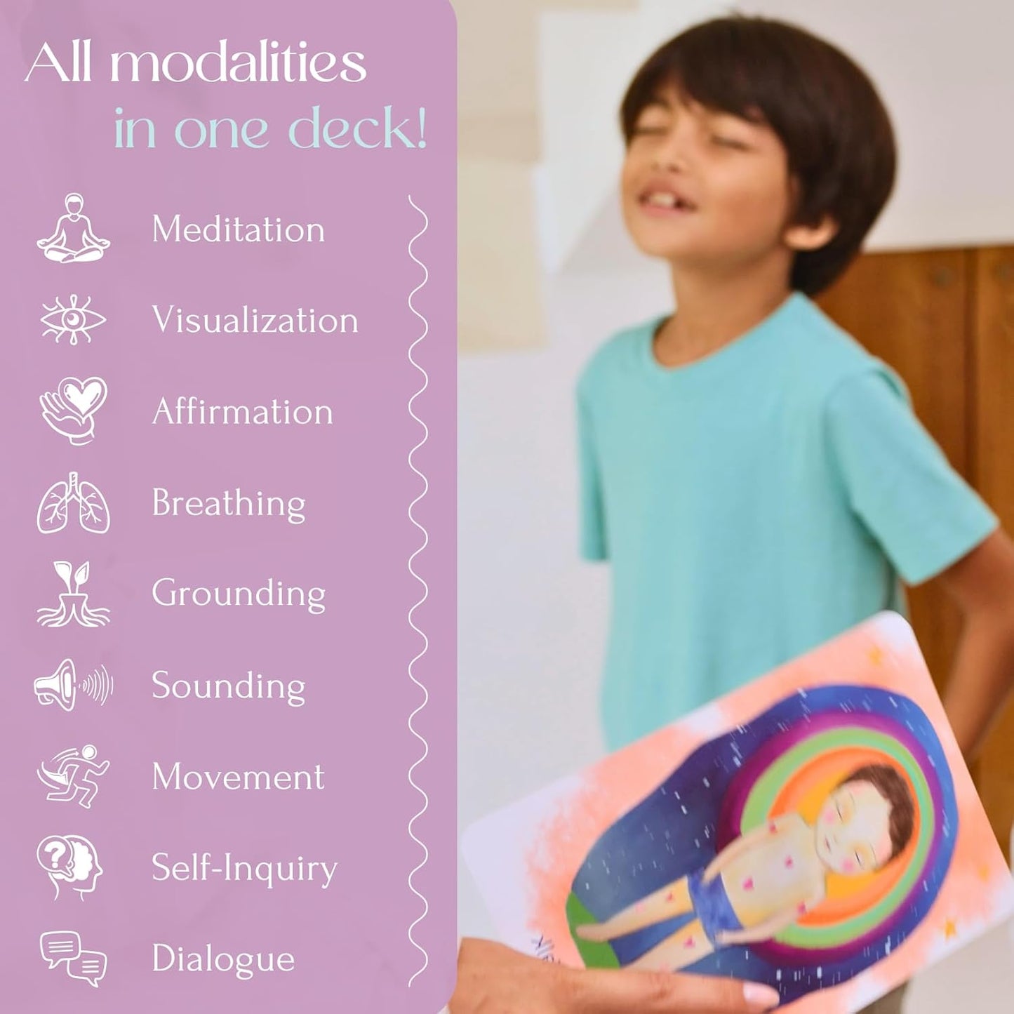 Mindfulness & Affirmation Cards for Kids – 38 XL Activity Cards for Emotional Growth – Rhyming Stories, Visualization & Calming Practices