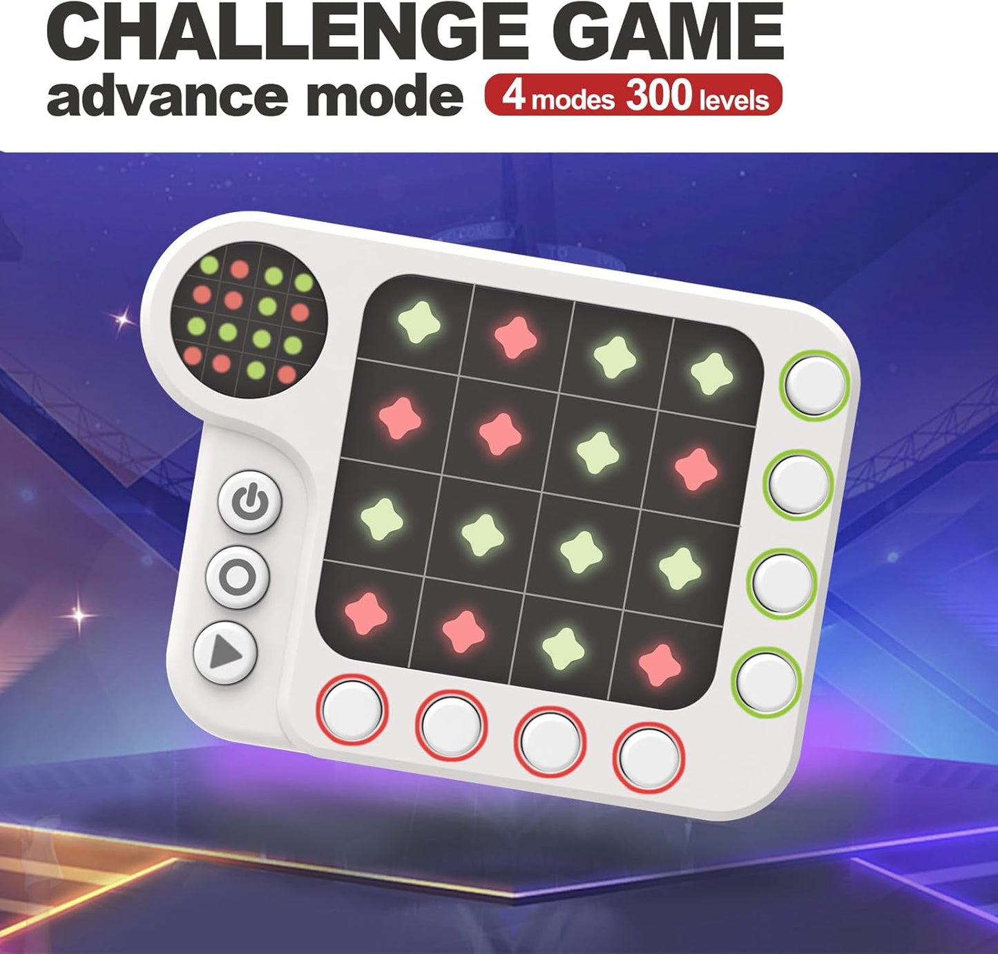 Logic Brain Teasers Game,Original 300 Challenges-Handheld Electronic Games for Kids,Adult,Teen&Seniors , Portable Educational Toys and Travel Games for Boys & Girl,Gift for Age 6+(Non-Rechargeable)