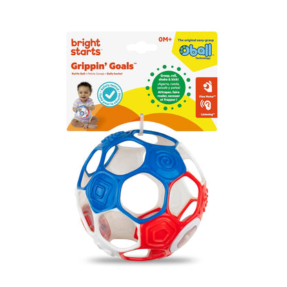 Bright Starts Oball Musical Toy, Jingle & Shake Pal, BPA-Free Easy-Grasp Baby Rattle Toy, Ages Newborn+
