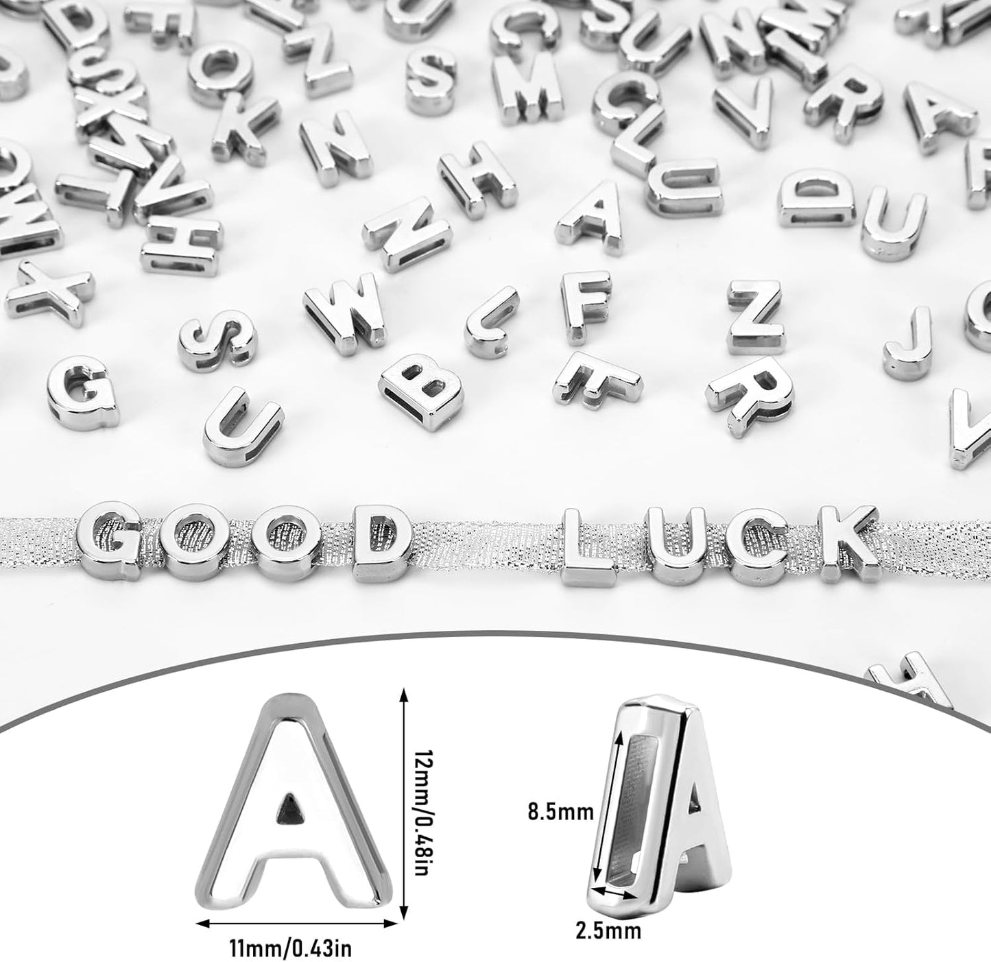 Augshy 400Pcs Large Letter Beads, Macaroon Hollow Letter Beads Plastic A-Z Mixed Alphabet Shape Bead for Jewelry Making Bracelets Necklaces Key Chains Shoelaces Crafts Party Decor(9 x 12 mm)