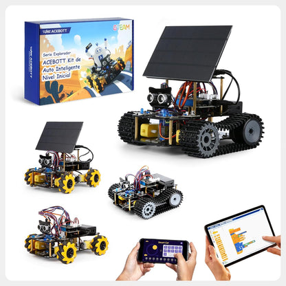 ACEBOTT Smart Robot Tank Car Kit with ESP32 for Arduino Robotics for Kids Ages 8-12 12-16 STEM Science Kits Coding Gifts for 8-16 Year Old Boys Girls Teens Cool Engineering Building Toys Unique Gifts