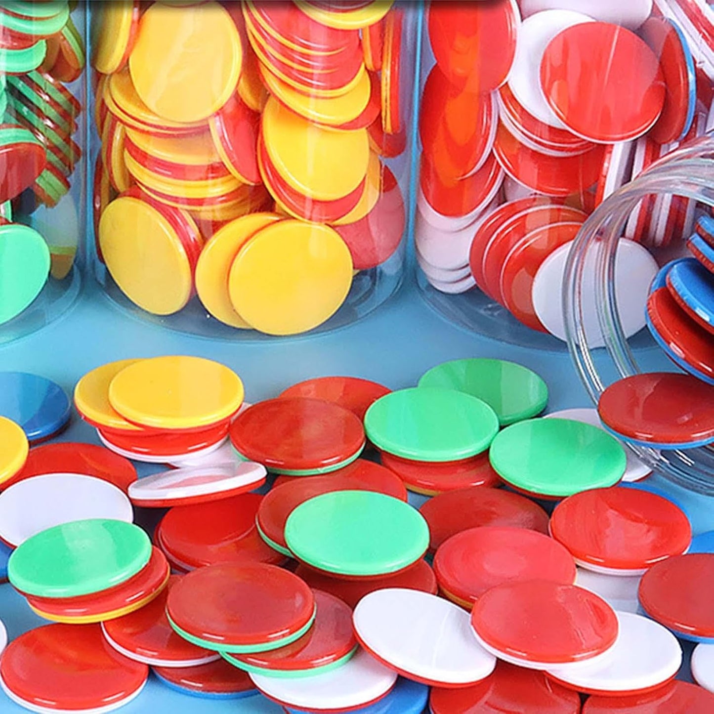 100 Pieces Learning Counters Two Color Counters for Math Practice Bingo Chips Math Counters for Kids for Game Classroom